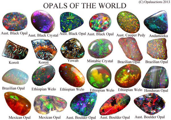 Vrste opalov: najbolj priljubljene sorte