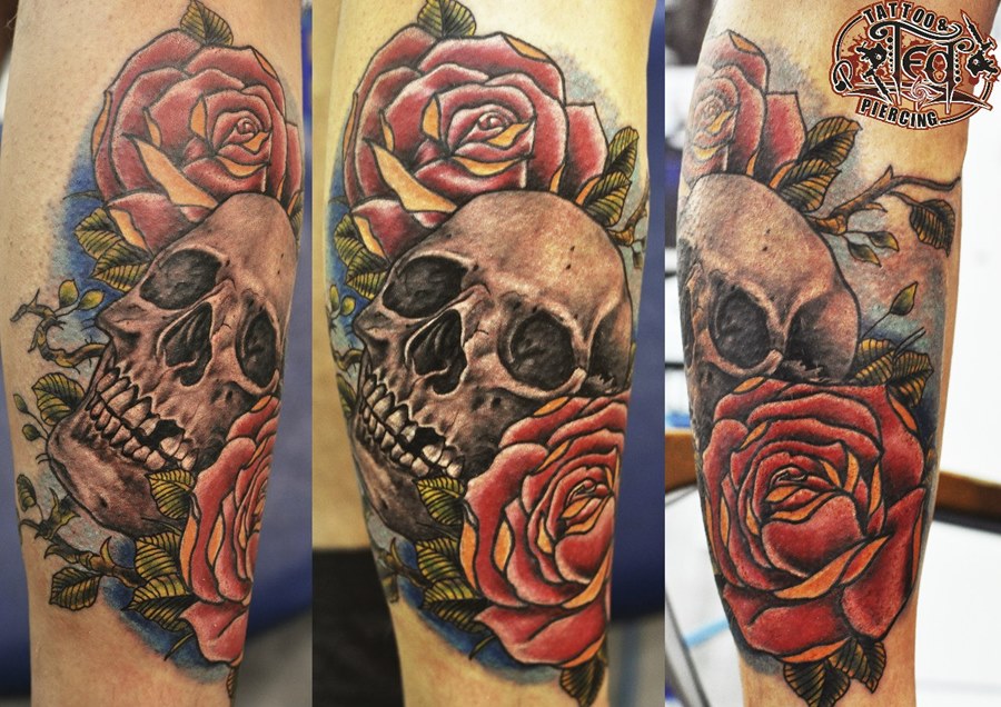 Татуировки с розами и черепами, два классических дизайна, которые смертельно опасны