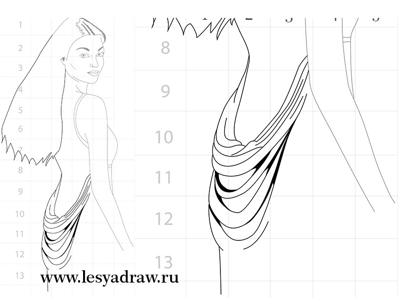 Как красиво нарисовать красивую девушку. Метод квадратов