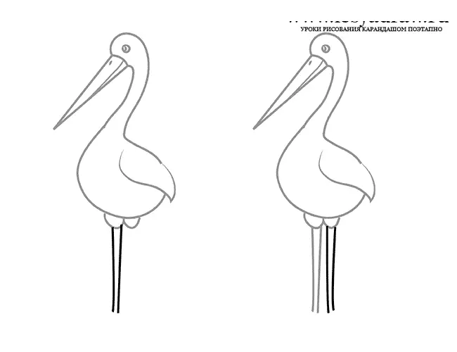 Аист нарисовать ребенку