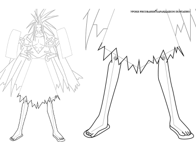 Как нарисовать Амидамару духа из аниме Шаман Кинг