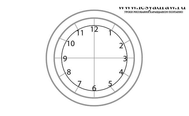 Нарисовать будильник карандашом для детей поэтапно