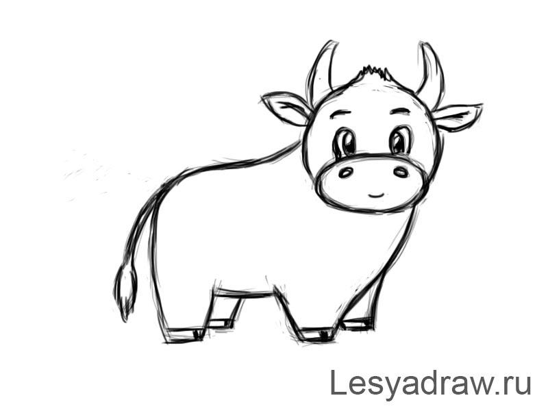 Как нарисовать быка на Новый год