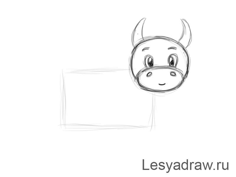 Как нарисовать быка на Новый год