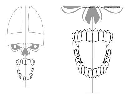 Как нарисовать череп викинга карандашом поэтапно
