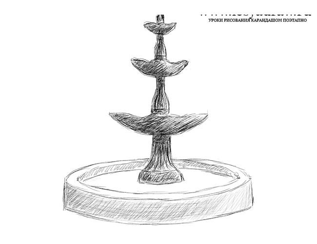 Как нарисовать фонтан 🚩 фонтаны рисовать карандашом 🚩 Рисование