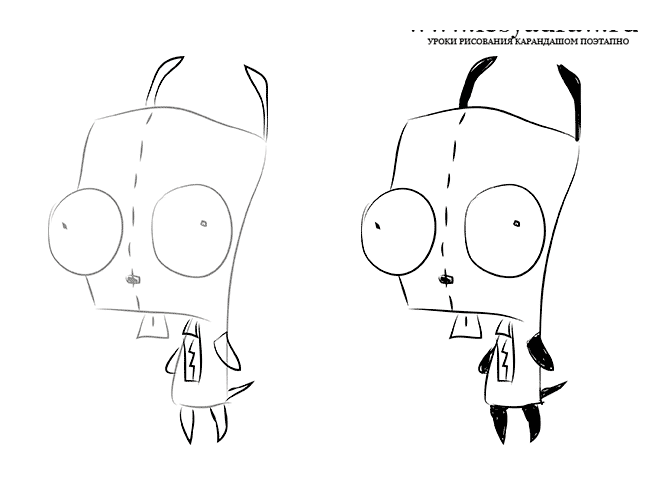 Как нарисовать GIR из Invader Zim