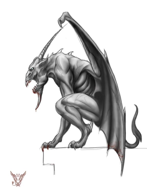 How to draw a gargoyle with a pencil step by step - All about the tattoo