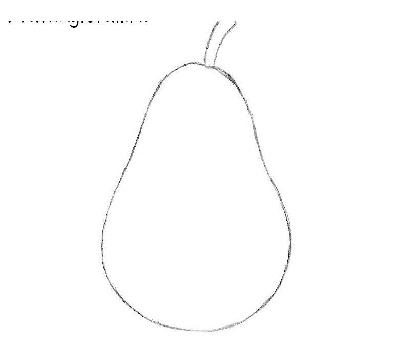How to draw a pear with a pencil step by step