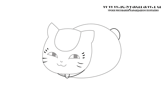 Как нарисовать кота из аниме Тетрадь дружбы Нацуме