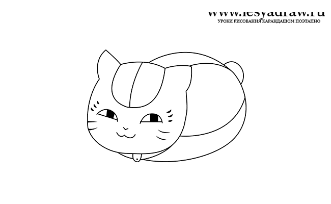 Как нарисовать кота из аниме Тетрадь дружбы Нацуме