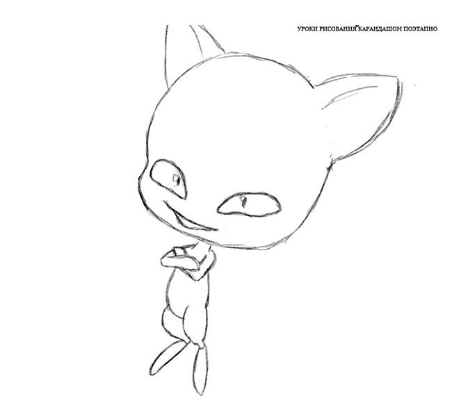 Cum să desenezi pe Plagg pisica din Buburuza și Super Cat