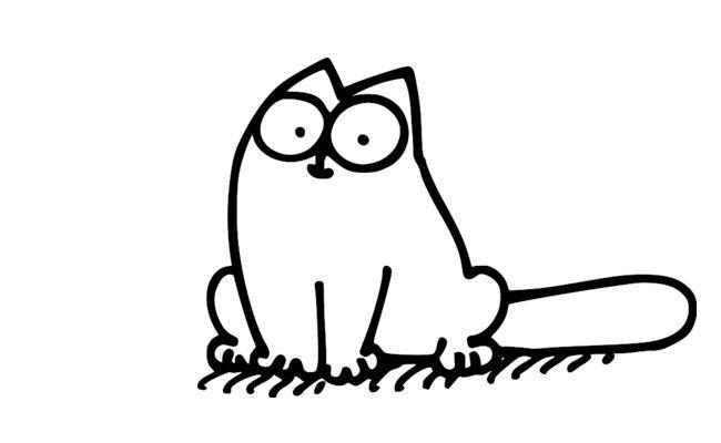 Cara menggambar kucing Simon
