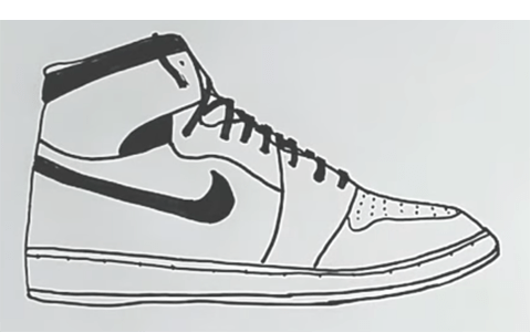Как нарисовать кроссовки найк
