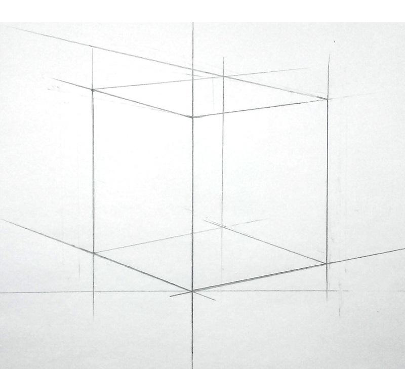 鉛筆で立方体を段階的に描く方法