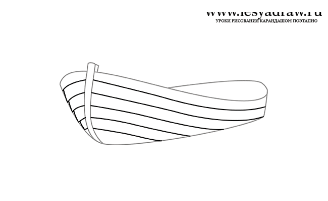Нарисовать лодку карандашом ребенку поэтапно