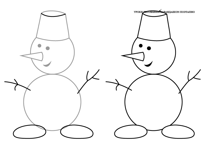 Kaip nupiešti mažą sniego senį