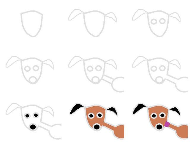 Cách vẽ mõm chó dachshund từng bước