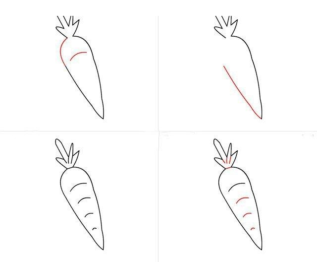 Cum să desenezi un morcov cu un creion pas cu pas