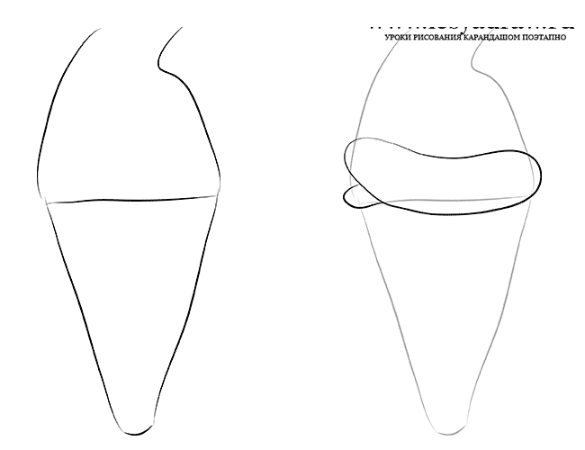 Как нарисовать мороженое карандашом поэтапно