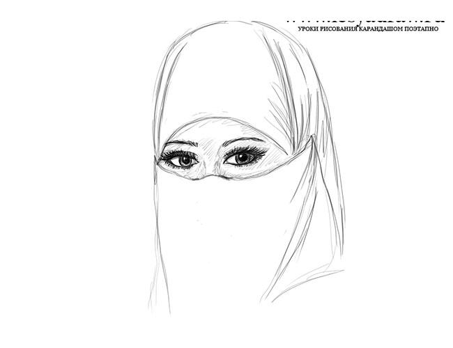 Как нарисовать мусульманку в хиджабе