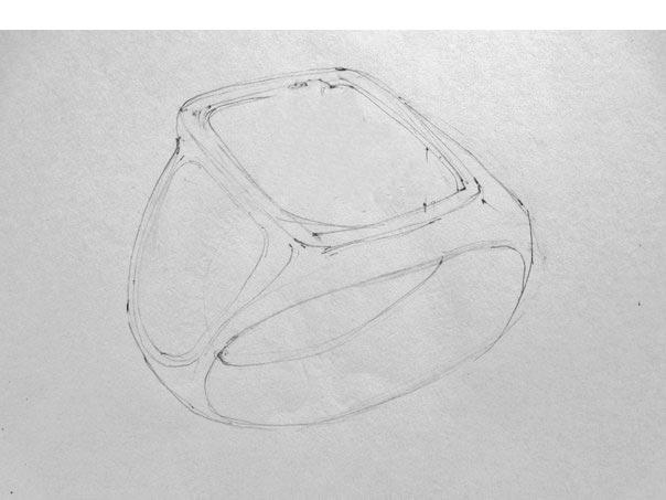 Com dibuixar un anell masculí