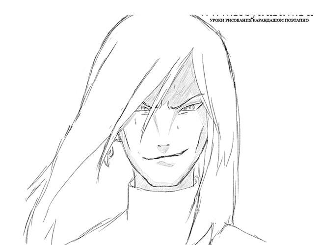How to draw Orochimaru from Naruto