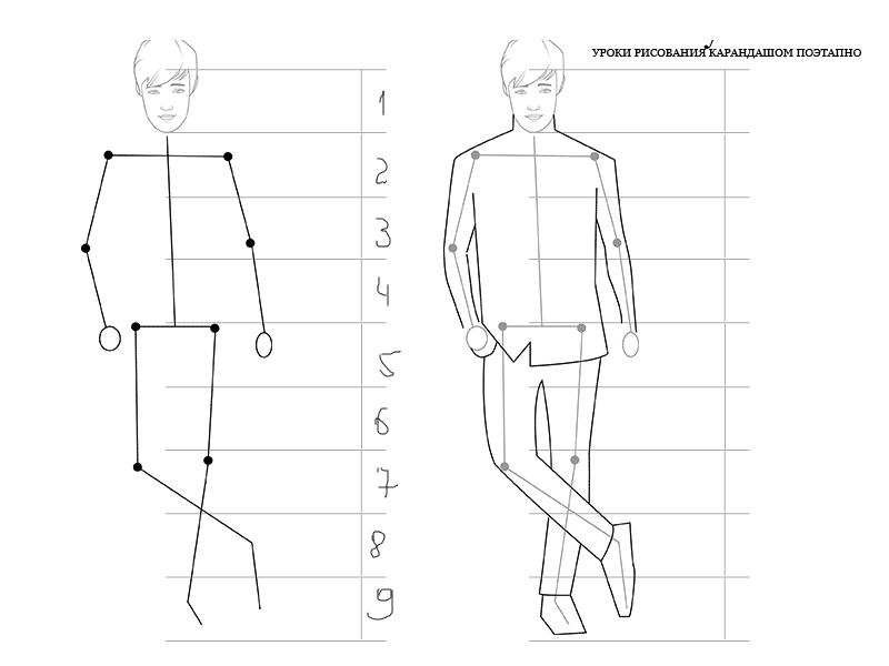 Как нарисовать мужчину поэтапно