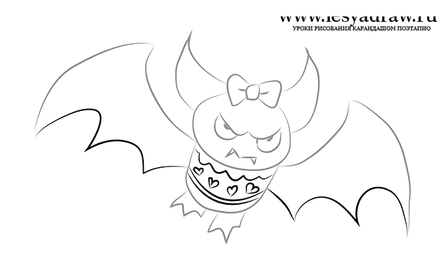 Как нарисовать питомца Дракулауры из Монстр Хай