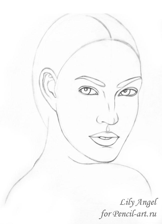 Как нарисовать портрет Меган Фокс