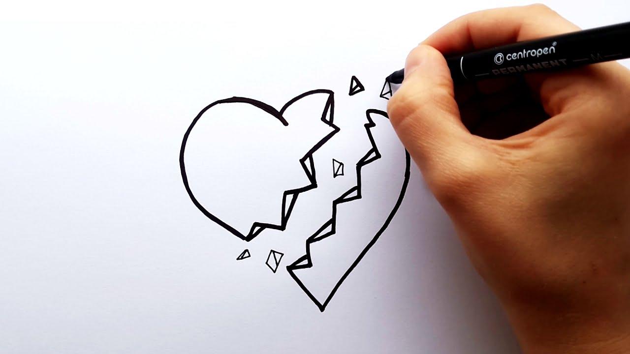 Cum să desenezi o inimă frântă