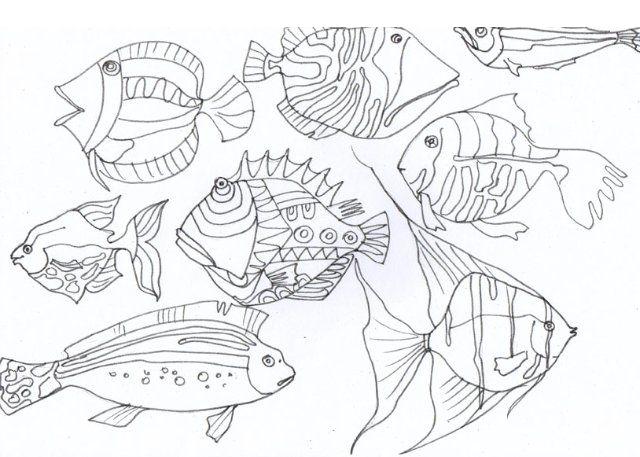Si të vizatoni një peshk me lapsa me ngjyra