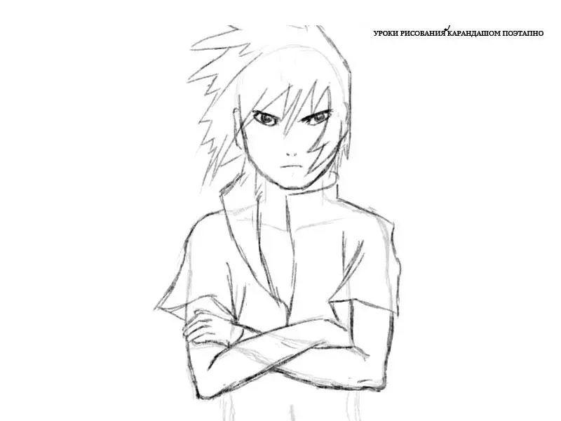 Como desenhar Uchiha Sasuke - Guias de desenho fáceis passo a passo -  Howtos de desenho