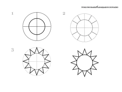 Как нарисовать солнце карандашом поэтапно