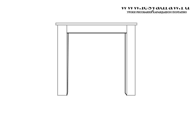 Как нарисовать стол карандашом поэтапно