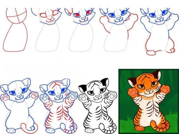 Как нарисовать тигра — 23 варианта