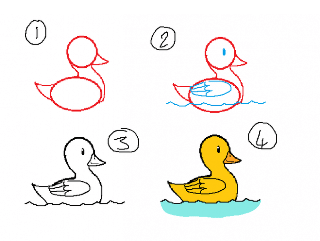 Hvordan man tegner en and til børn