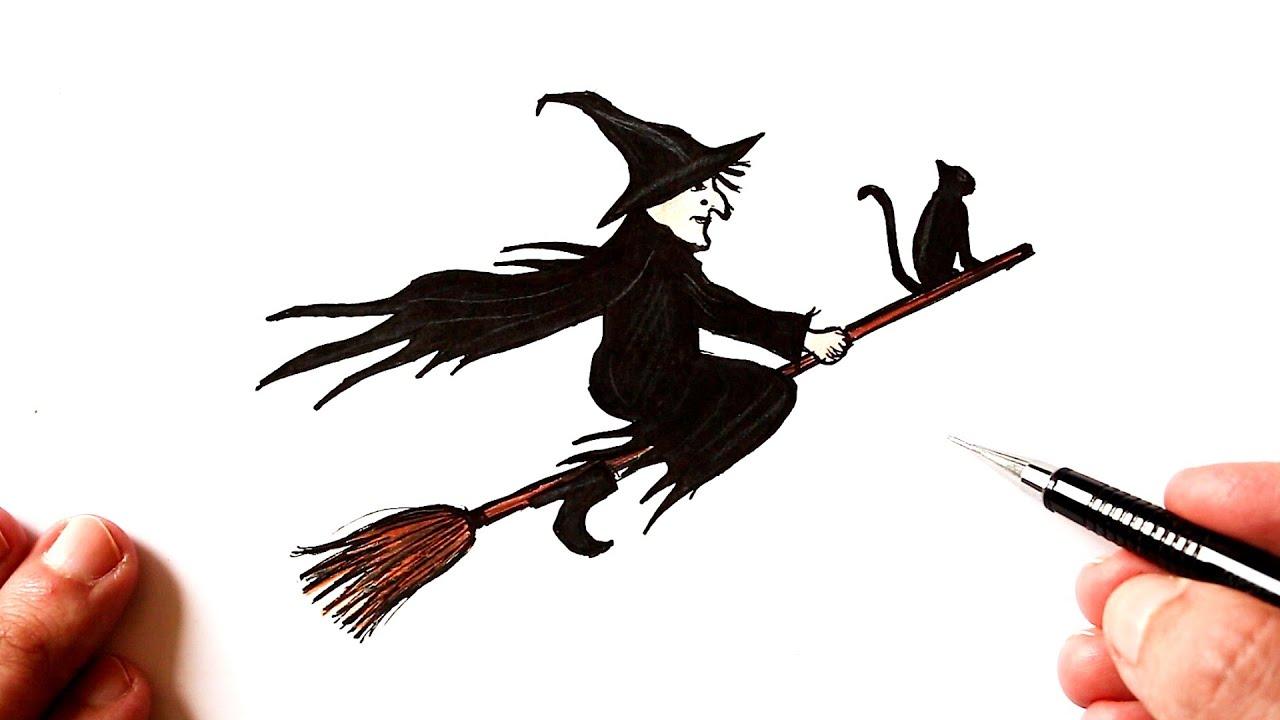 Cum să desenezi o vrăjitoare pentru Halloween