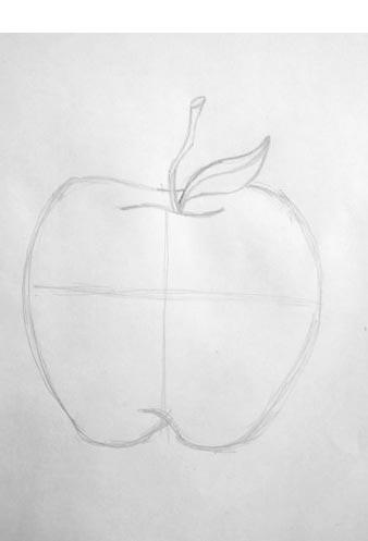 Как нарисовать яблоко kawaii
