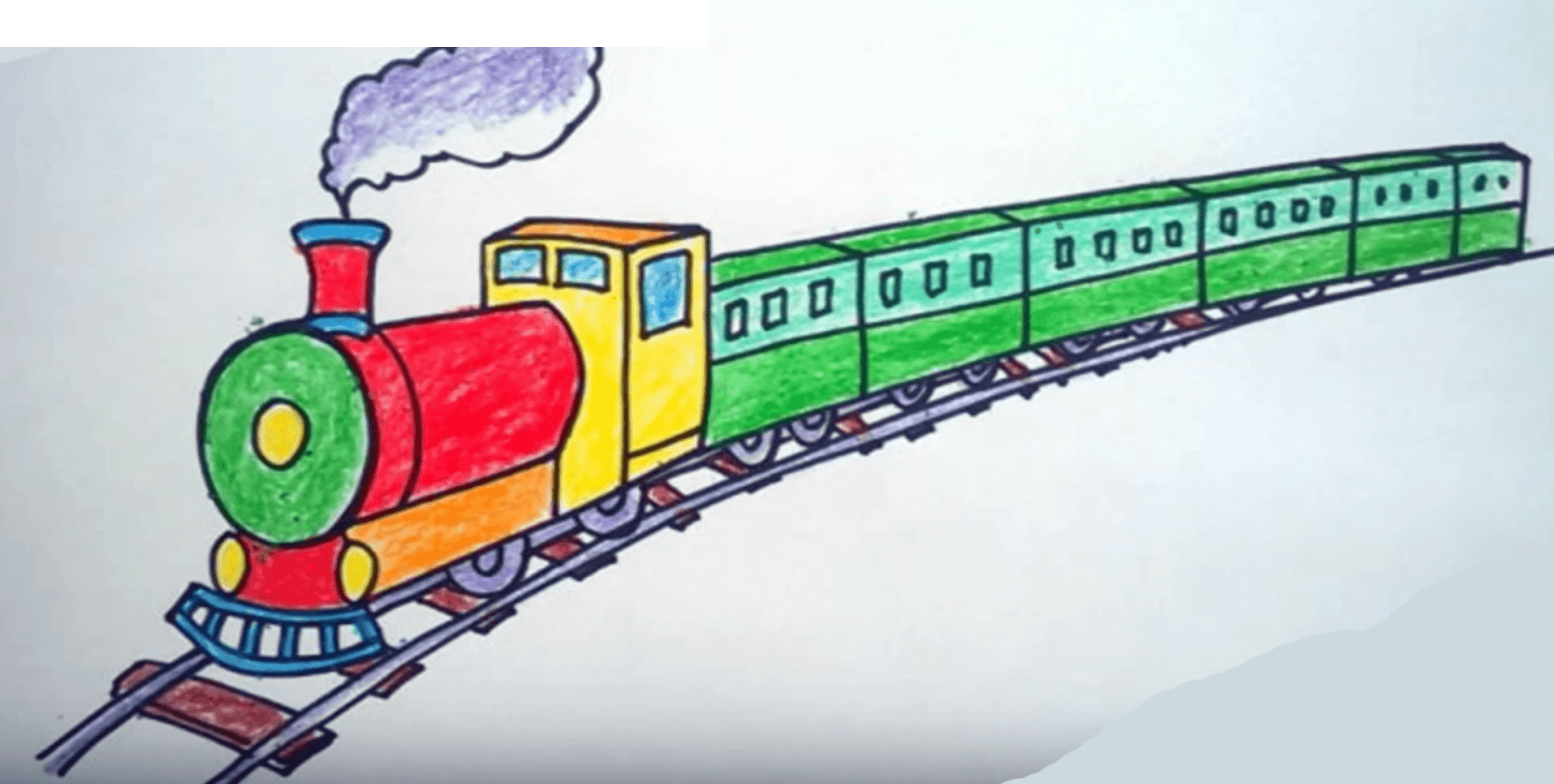 Cara menggambar rel kereta api dengan kereta api