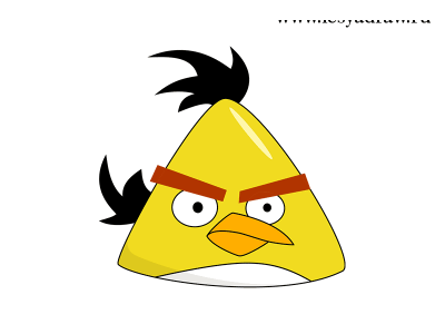 Как нарисовать желтую птицу из Angry Birds