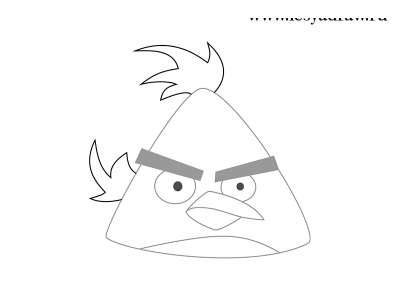 Как нарисовать желтую птицу из Angry Birds