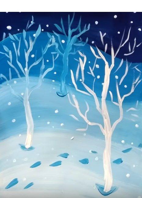 วิธีการวาดป่าฤดูหนาว