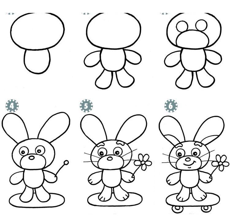 Как да нарисувате заек за деца