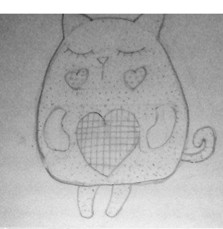 Рисуем плюшевого котика