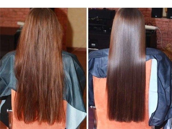 Волосы до и после процедуры ламинирования