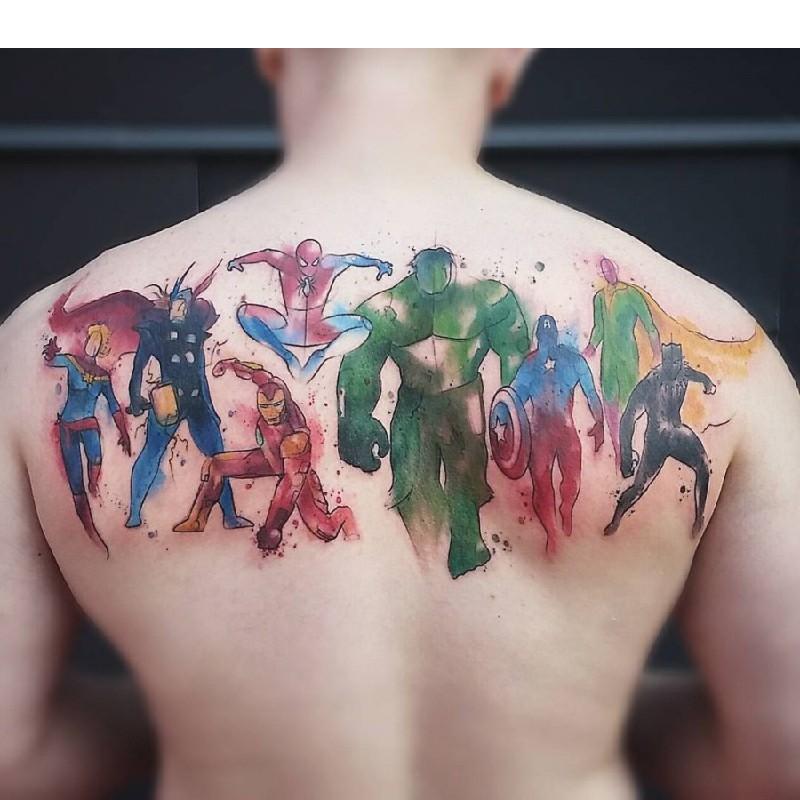 Marvel Tattoo - Tatuaż z superbohaterami Marvela