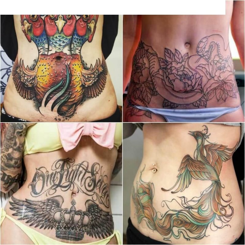 Татуировки на животе для девушек (45+ фото)