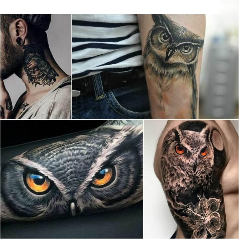 Uil-tatoeëermerke - Betekenis en ontwerpe van Uil-tatoeëermerke