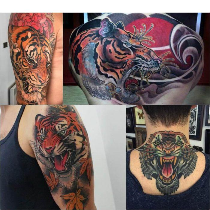 Татуировки с Животными — Волк, Тигр, Медведь, Кот, Лиса, Лев, Слон и др.